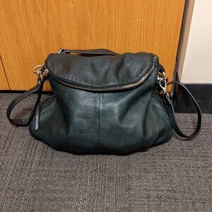 Vintage MARGOT Black Leather Hobo Crossbody Bag